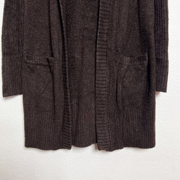 Barefoot Dreams Brown CozyChic Lite Relaxed Hooded Cardi with Pockets Size Small - Picture 5 of 8
